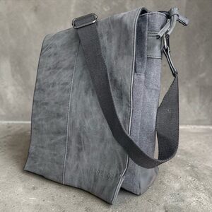 Harold's | Anthracite Leather & Fabric/Canvas Messenger/Laptop Bag